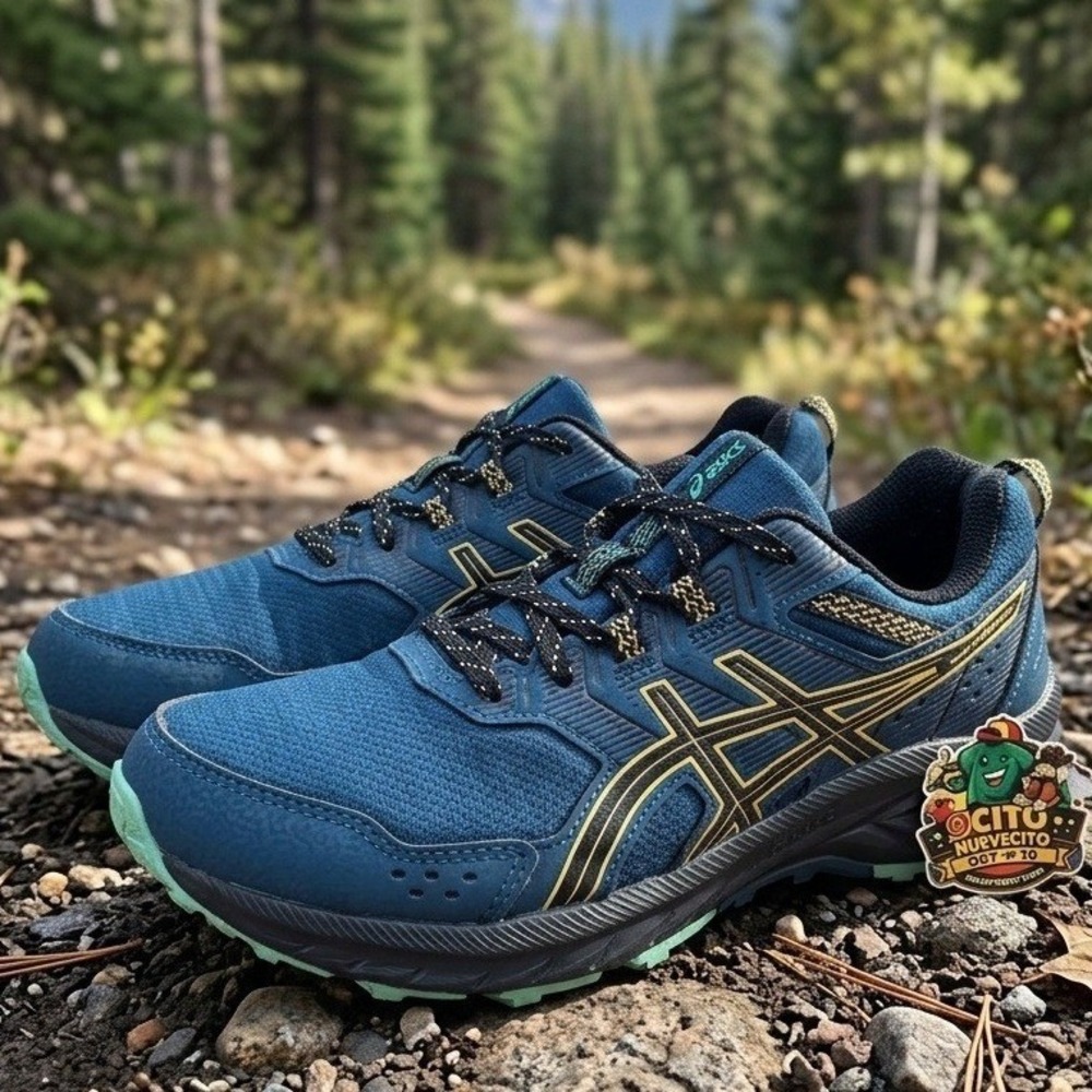 Asics Gel-Venture 8 Trail Running Shoes Blue Gold Mint Green Sneakers